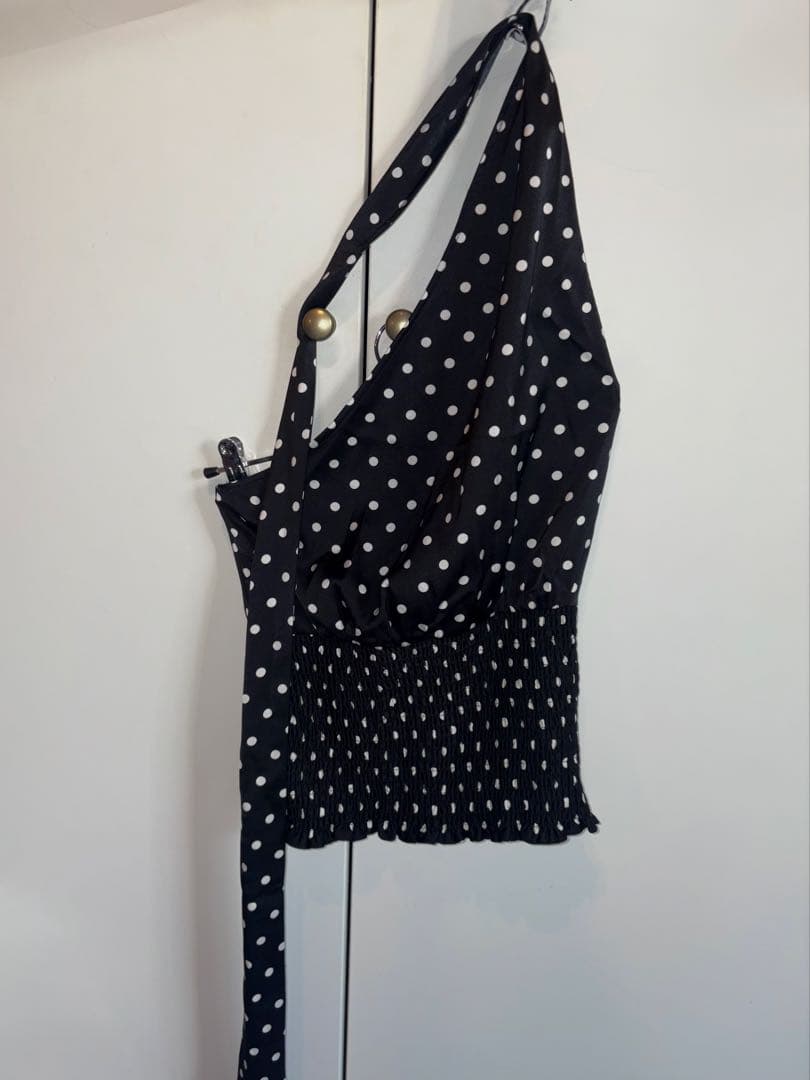 トップス BEEDEN DOTS SCARF NECK TOPS