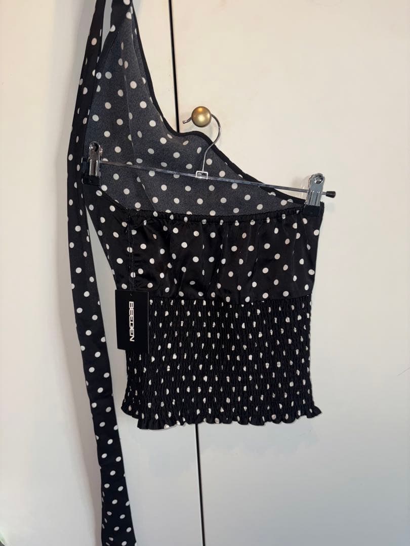 トップス BEEDEN DOTS SCARF NECK TOPS