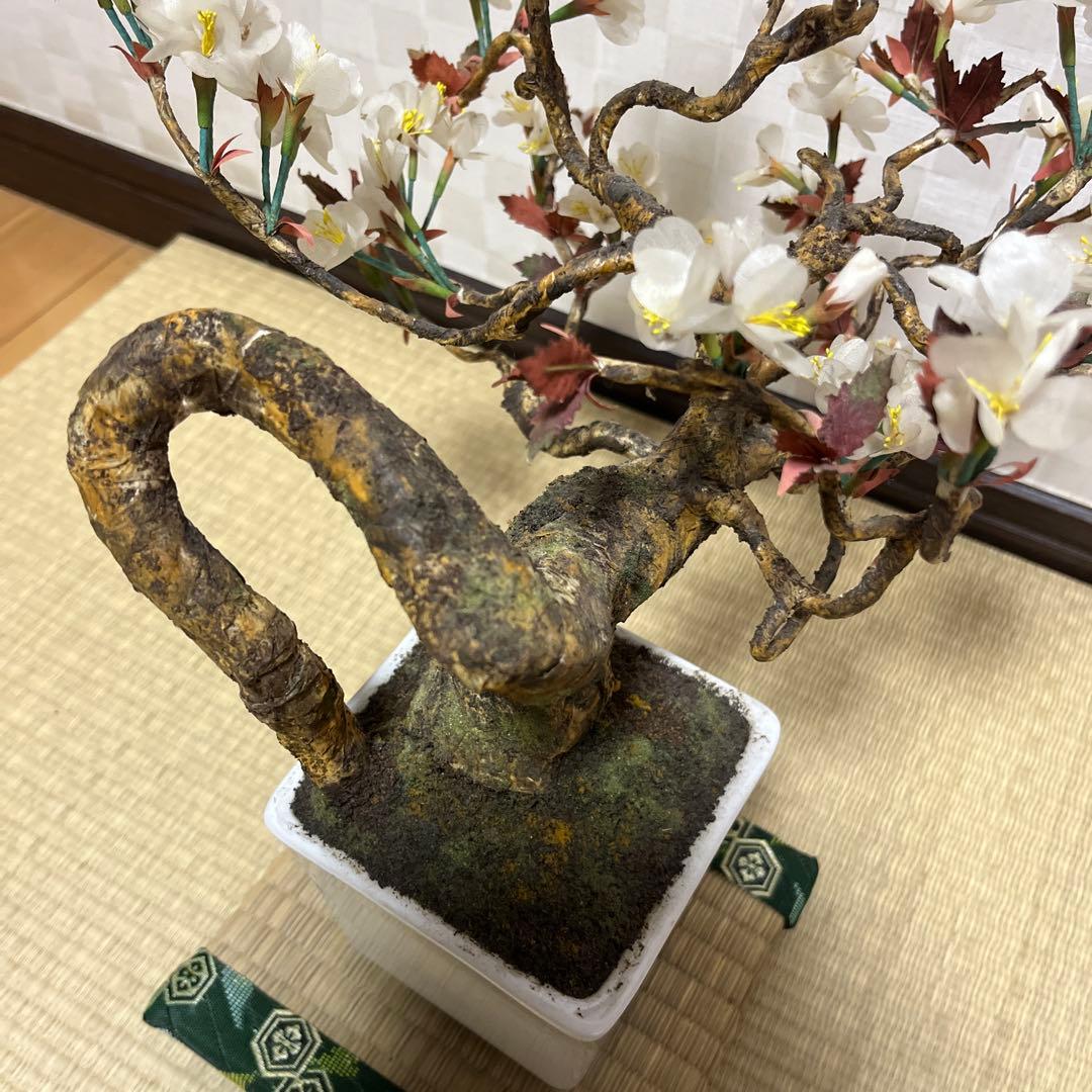 桜の造花 盆栽風アートフラワー 陶器鉢付き