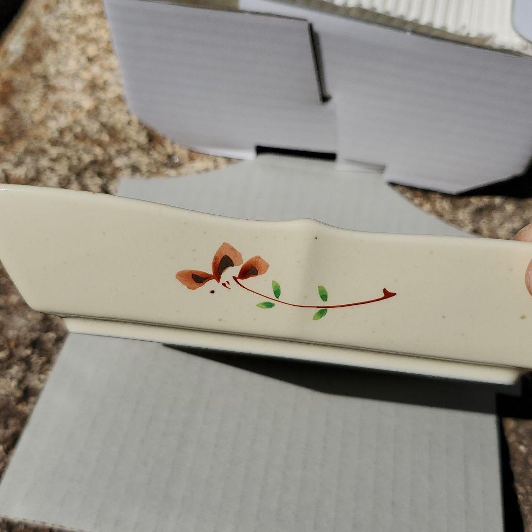 たち吉　花化粧角取り皿セット