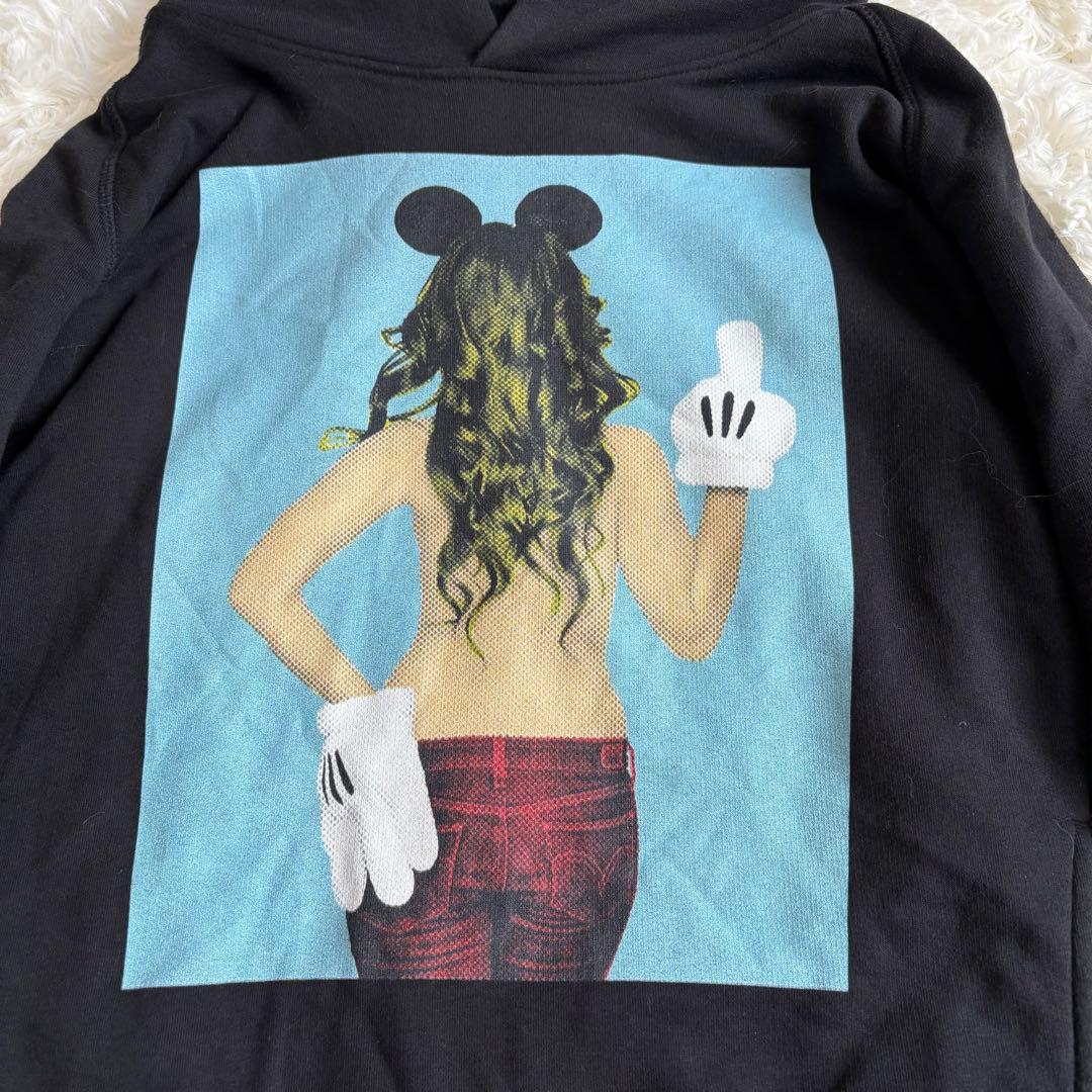 完売品　レア美品 ノーコメントパリ ミッキー　パーカー　USのM ブラック