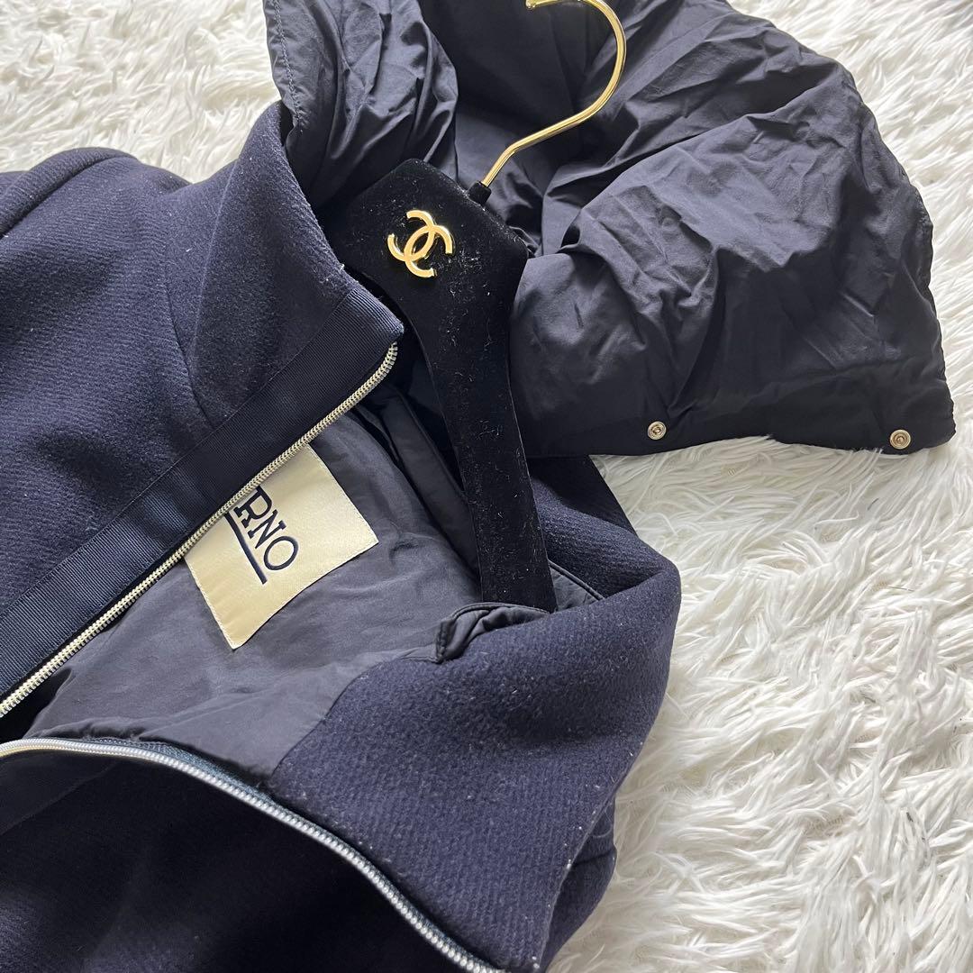 HERNO ヘルノ　切替　ダウン　コート　40 ロング丈　黒　2way