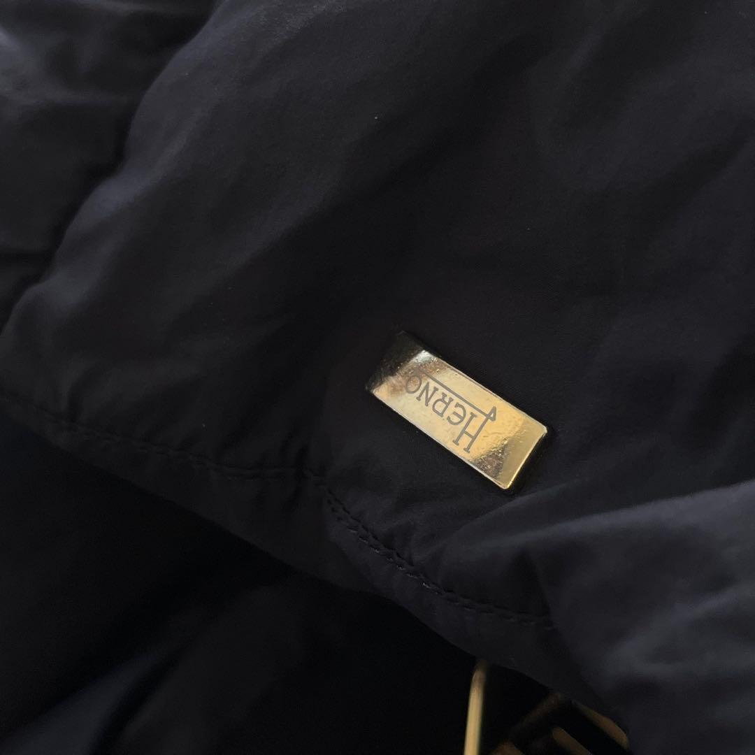 HERNO ヘルノ　切替　ダウン　コート　40 ロング丈　黒　2way