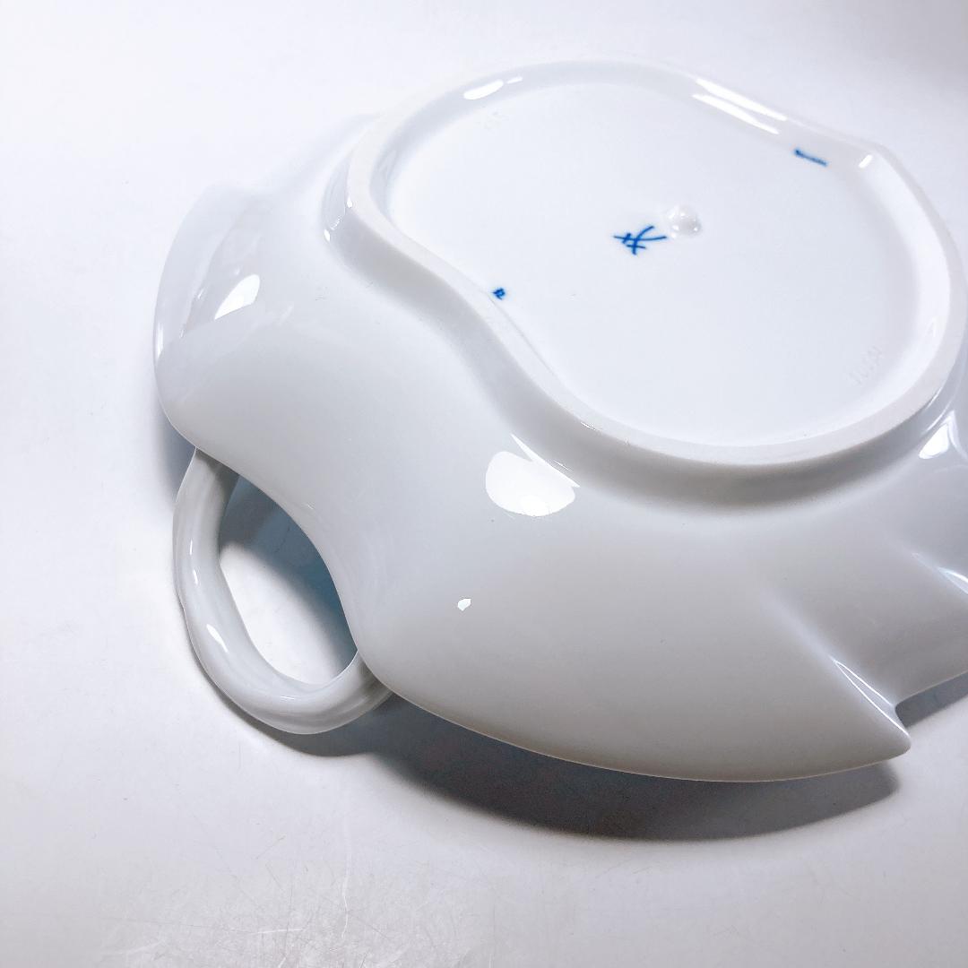 【未使用】MEISSEN ブルーオニオン スタイル リーフ プレート|1547|