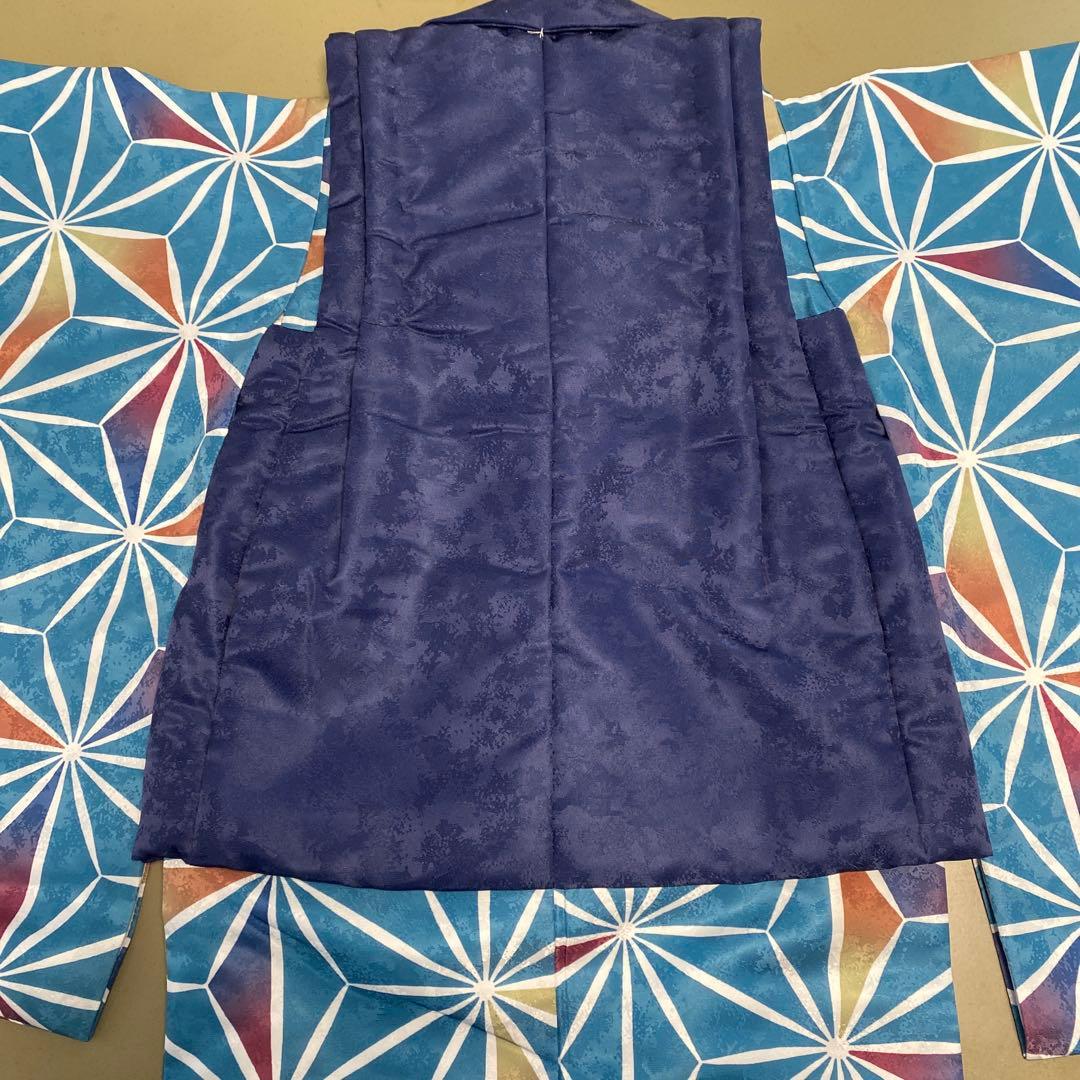 【七五三】3歳　男の子　被布コートセット　子供用衣装 紺色 花柄