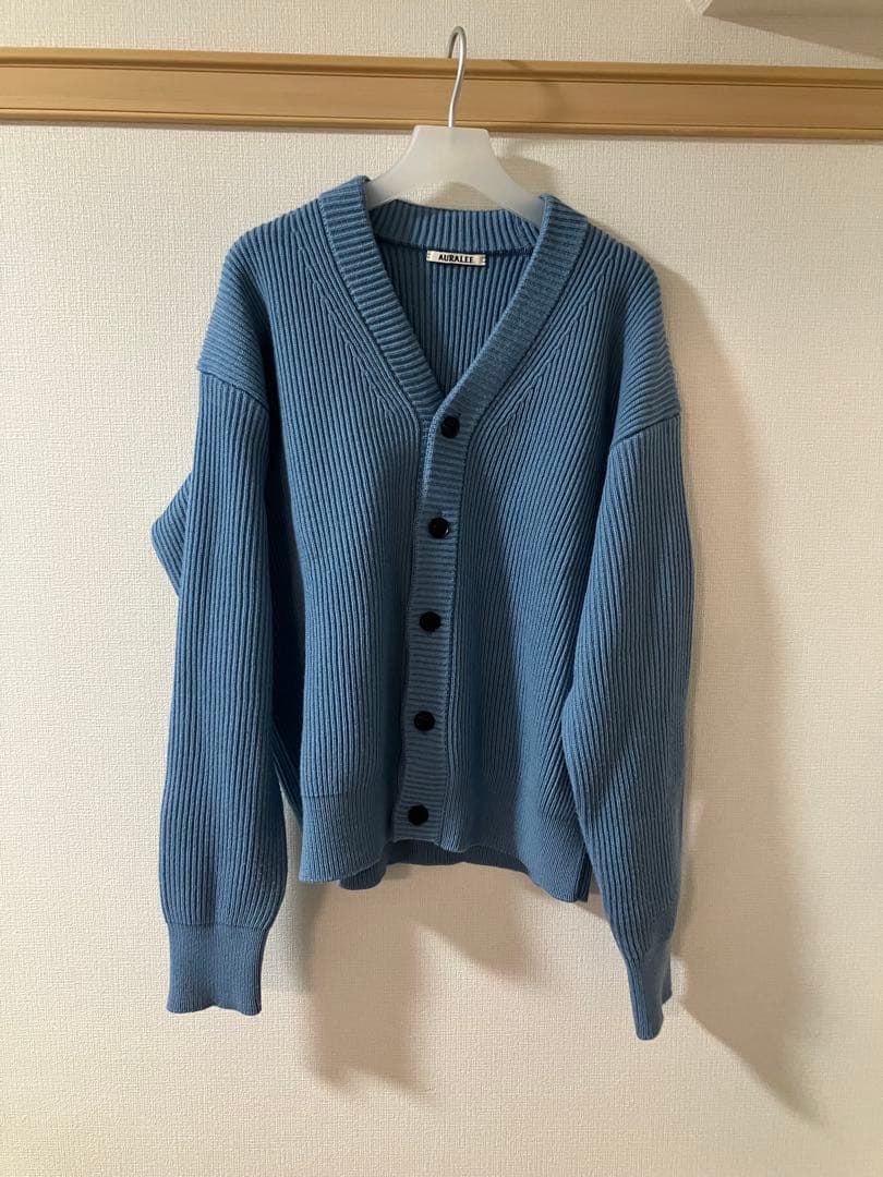 トップス AURALEE FRENCH MERINO RIB KNIT CARDIGAN
