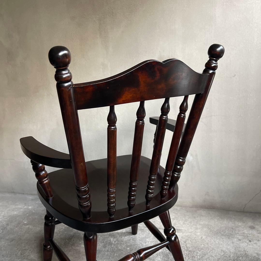 北海道民芸　アームチェア　カバ 樺 無垢材 食卓椅子 肘掛け椅子