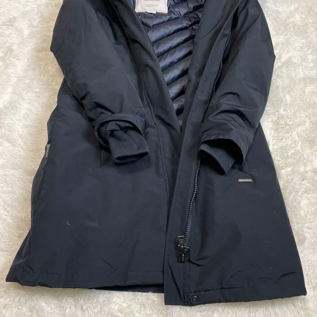 美品✨ウールリッチ　ファー付　ロングダウンジャケット　ネイビー
