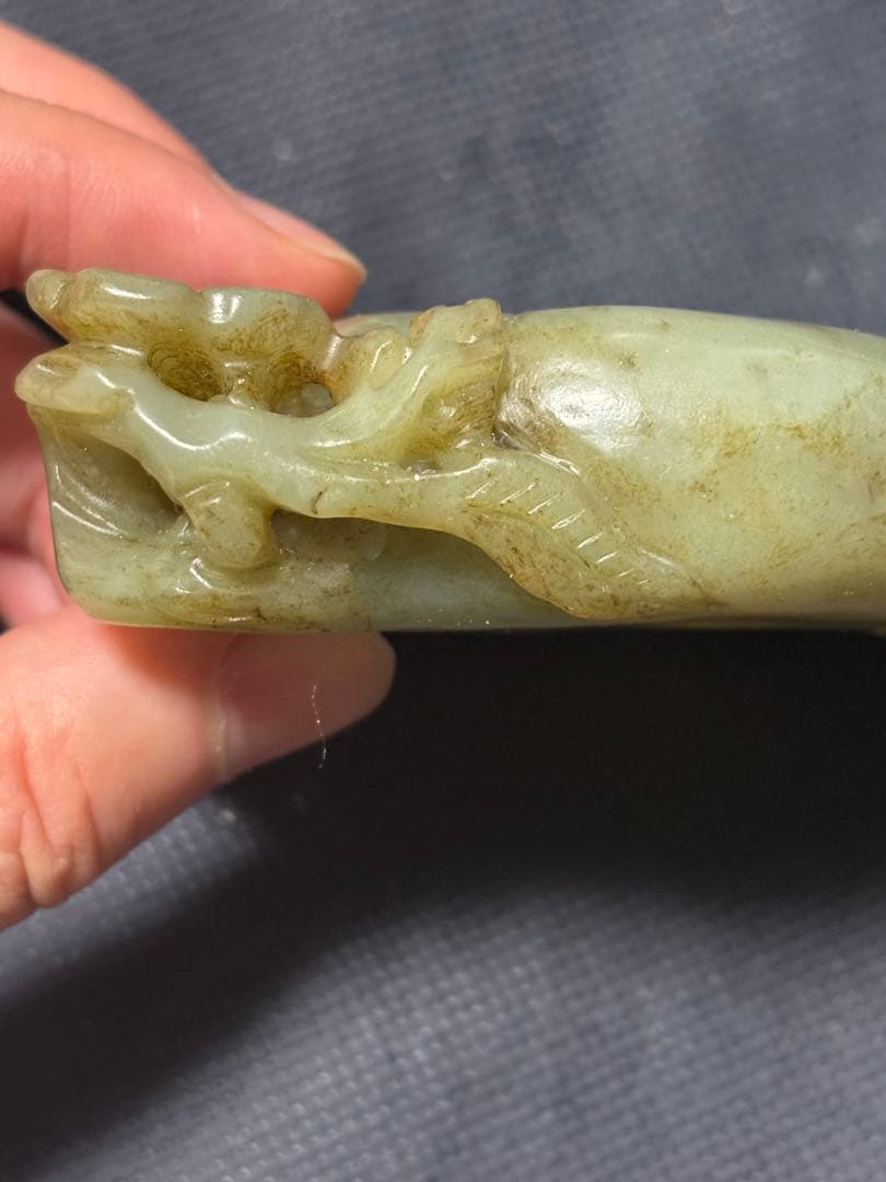 中国古美術品　清の時代　和田青玉 砡　筆洗　蘇工　188g