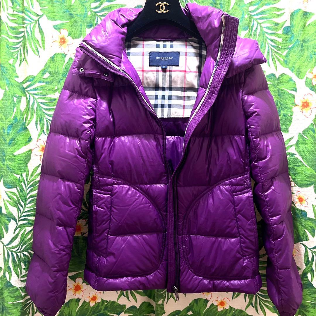 極美品☆バーバリーロンドンダウンジャケットパープル