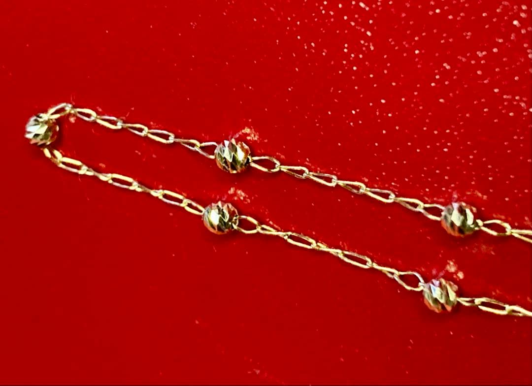 【WISP】ウィスプ K10 イエローゴールド カットボール 2連ブレスレット