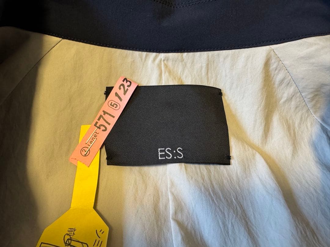 【美品】ES:S エス ネイビー トレンチコート L 日本製