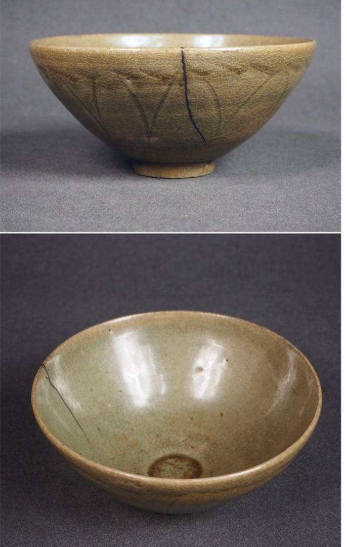 @　送料無料　李朝青磁鉢 箱付 時代物　茶道具