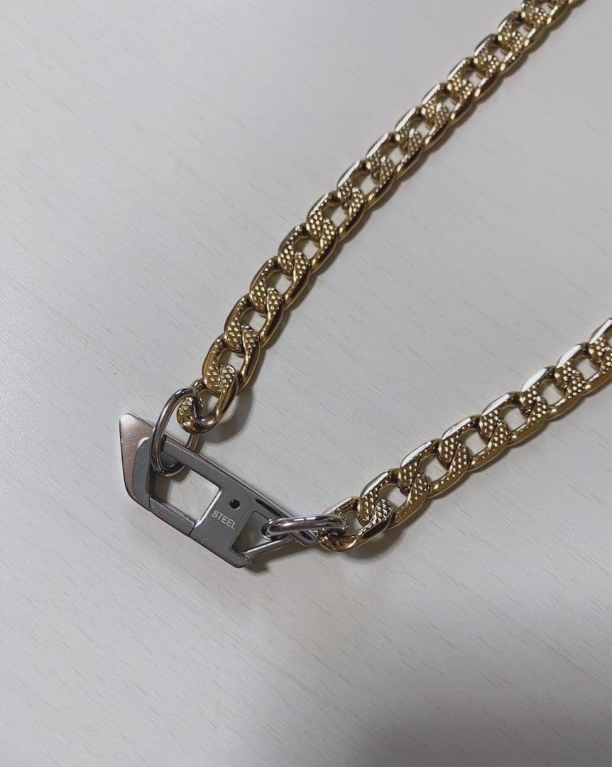 DIESEL ゴールドチェーンネックレス ステンレス