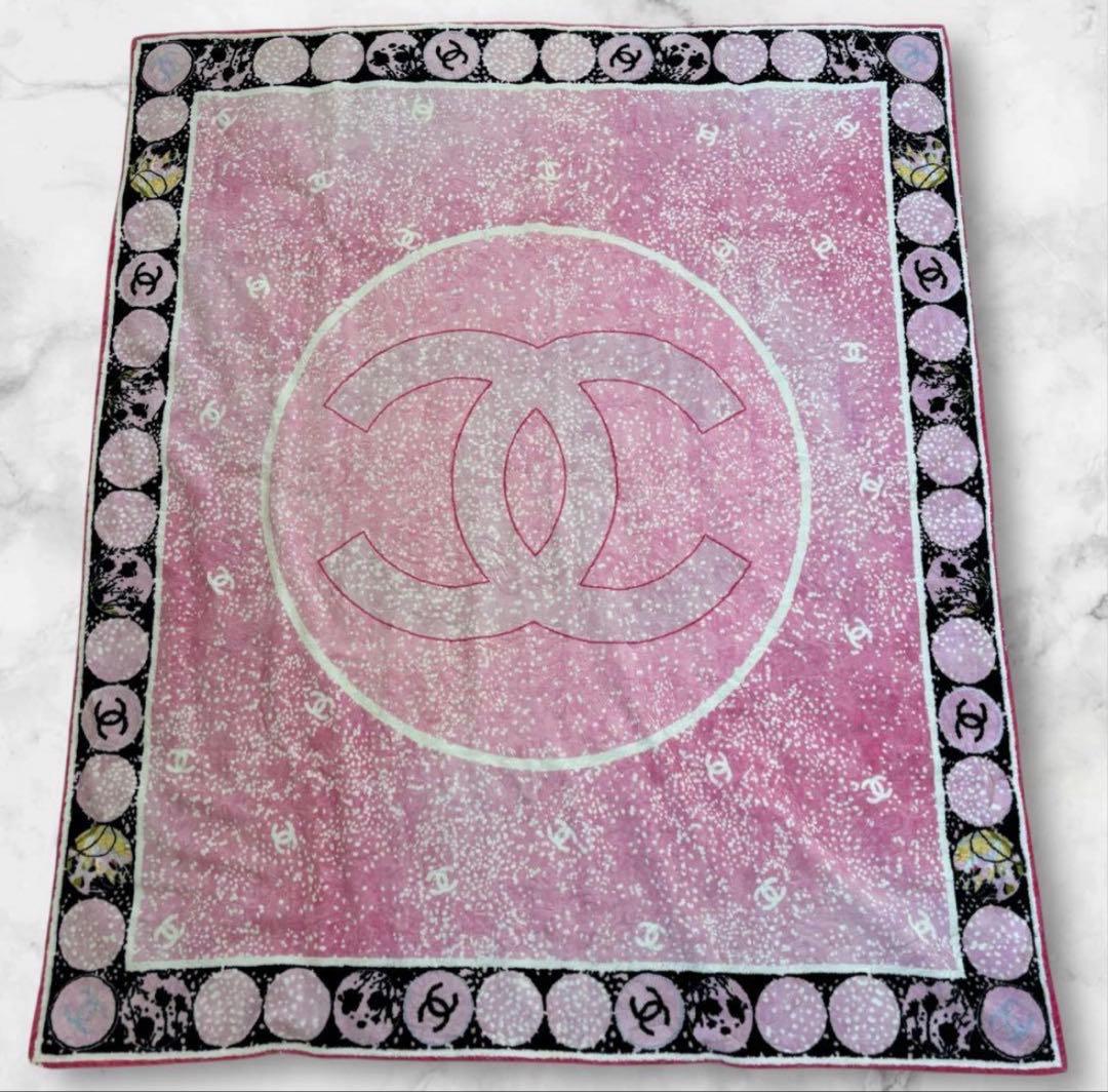 CHANEL シャネル ココマーク コットン ビーチタオル　ブランケット ラグ