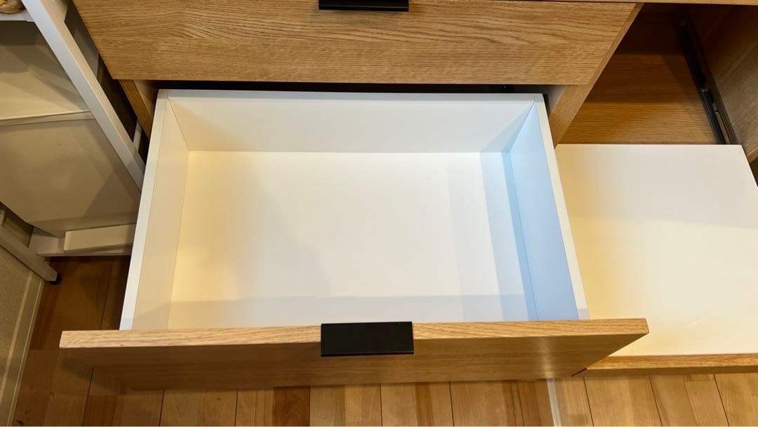 【美品】　キッチンボード エトナ105KB LBR ライトブラウン　食器棚