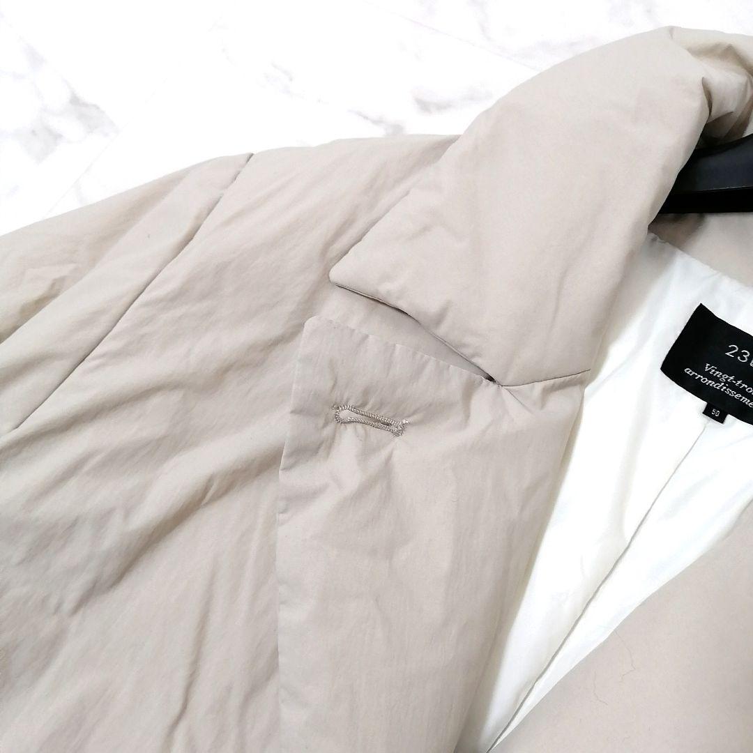 美品✨ 23区　ダウンコート　フェザー　50　大きいサイズ　ベージュ　希少サイズ