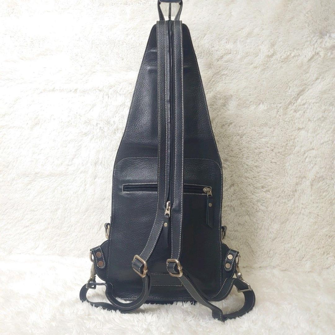 【美品】WILD HEARTS ボディバッグ アメリカン バイカー ショルダ 黒