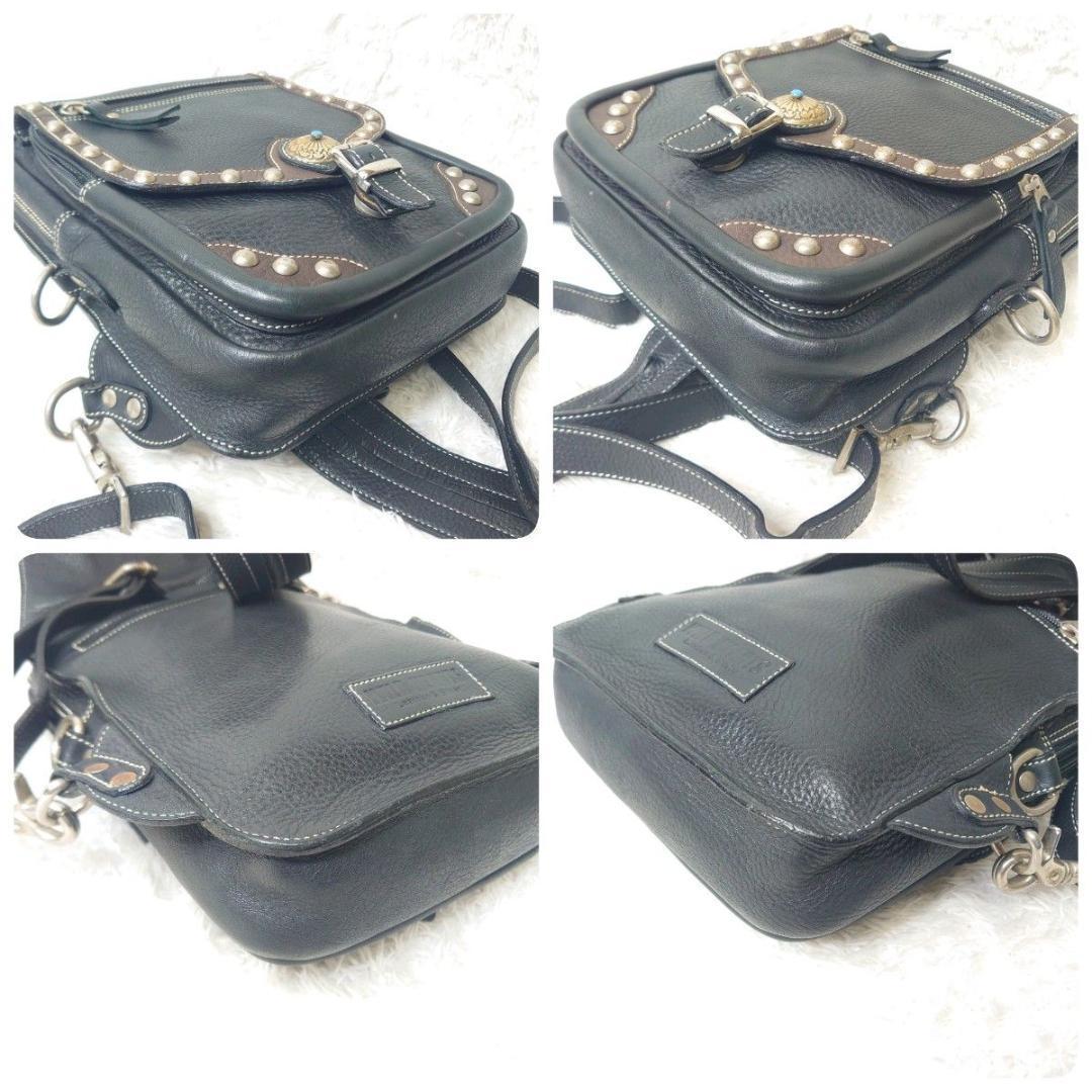 【美品】WILD HEARTS ボディバッグ アメリカン バイカー ショルダ 黒