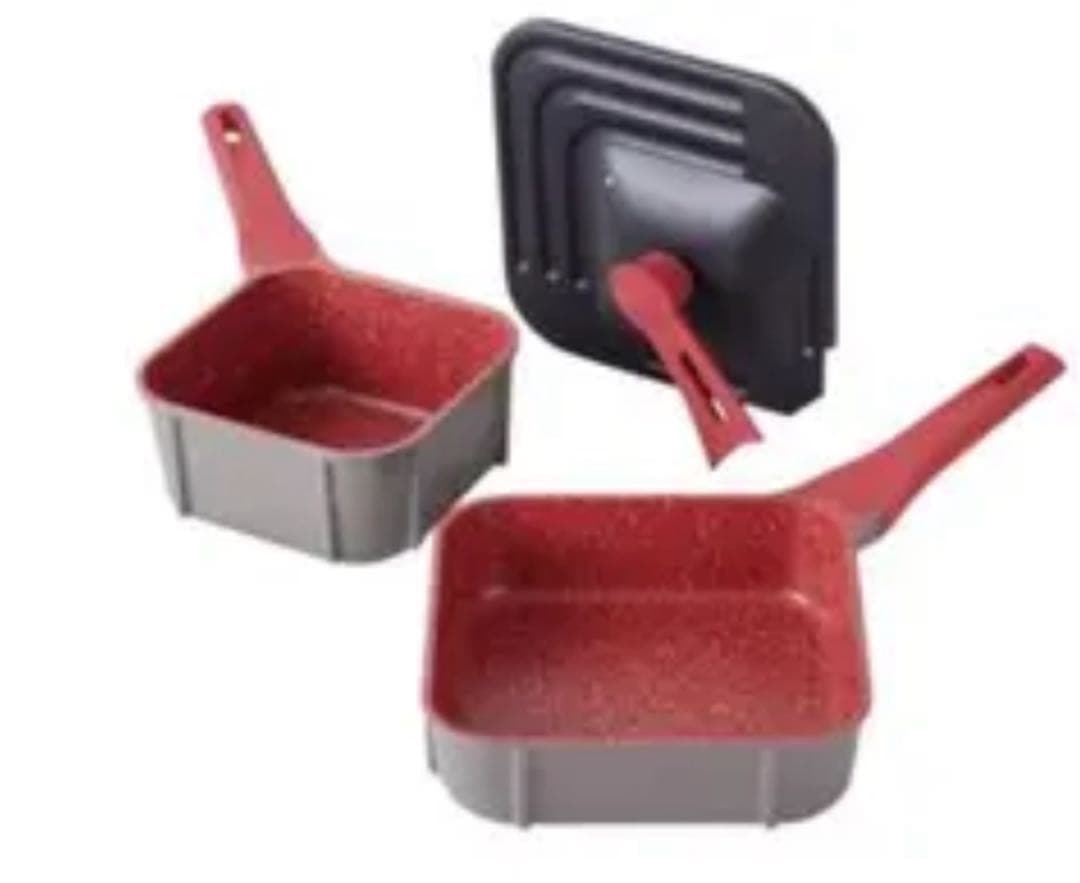 tattタッタ マルチセット フライパン フライパンセット　スクエア型　レッド