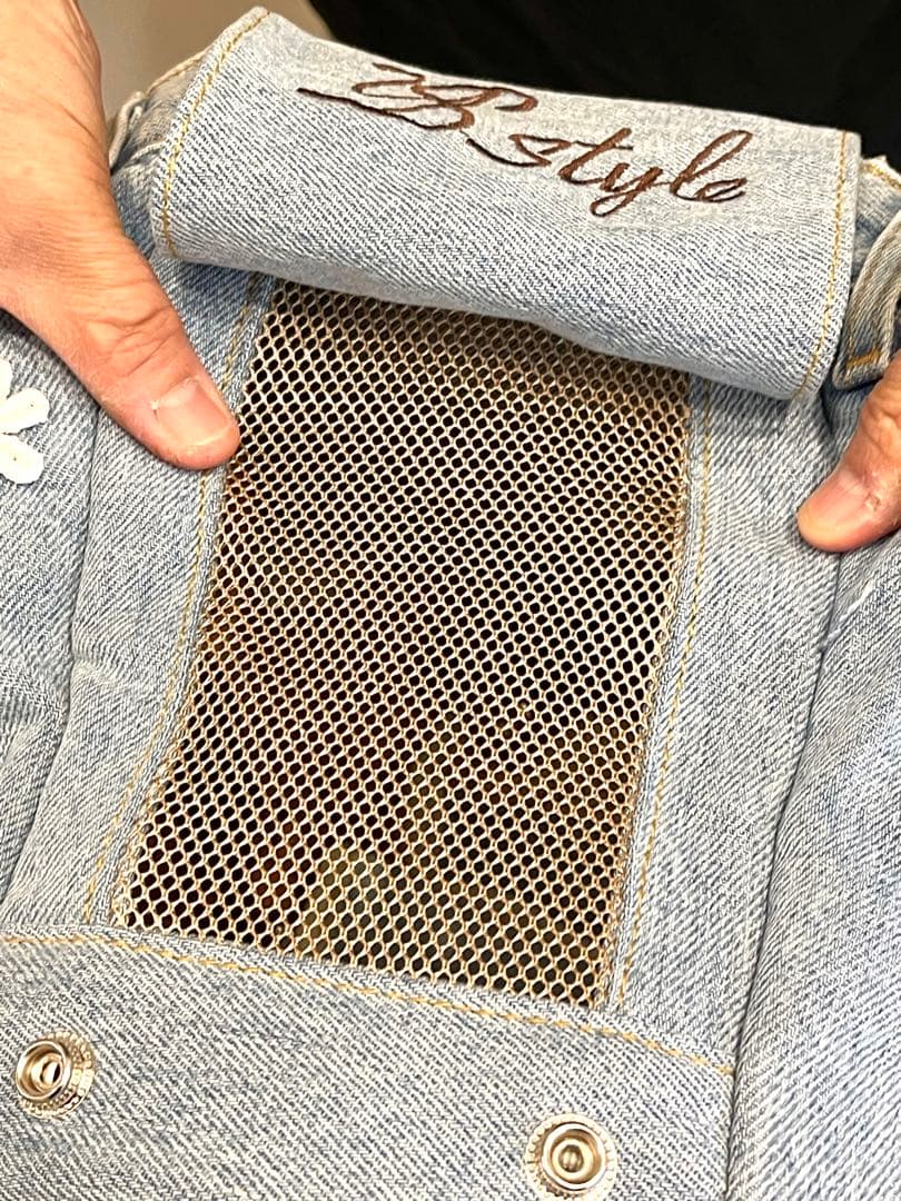 ルシアンエサヨ　デニムタンブール TMサイズ マーガレット小型犬用キャリーバック