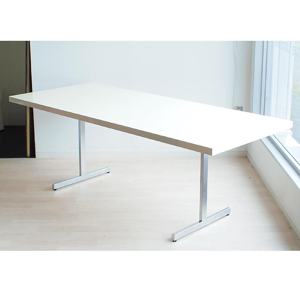 日本フクラ/HUKLA ダイニングテーブル 白/ホワイト スチール脚 200cm