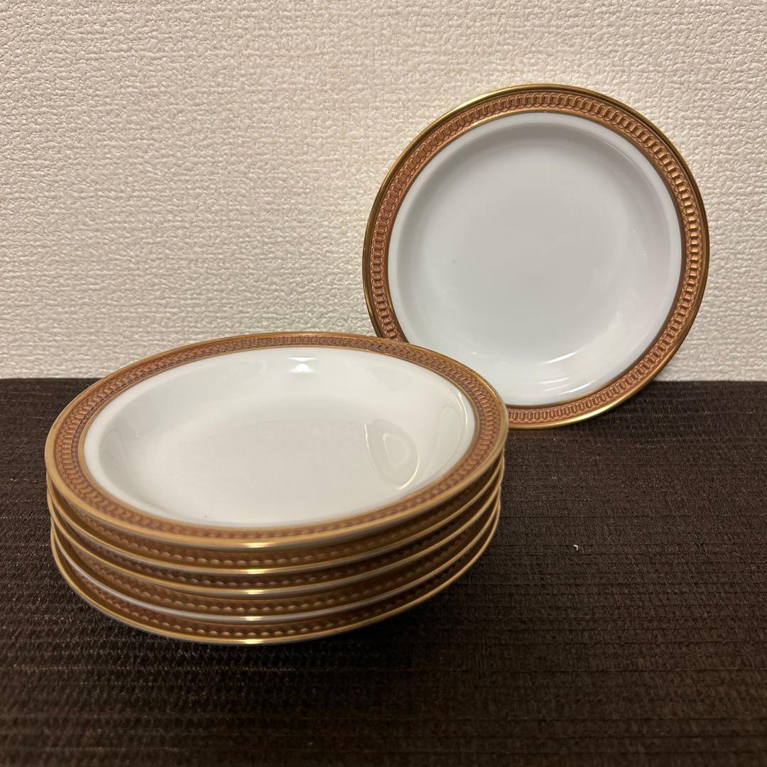 大倉陶園　クラウンエンボス　デザートプレート　フルーツボウル　金彩金蝕