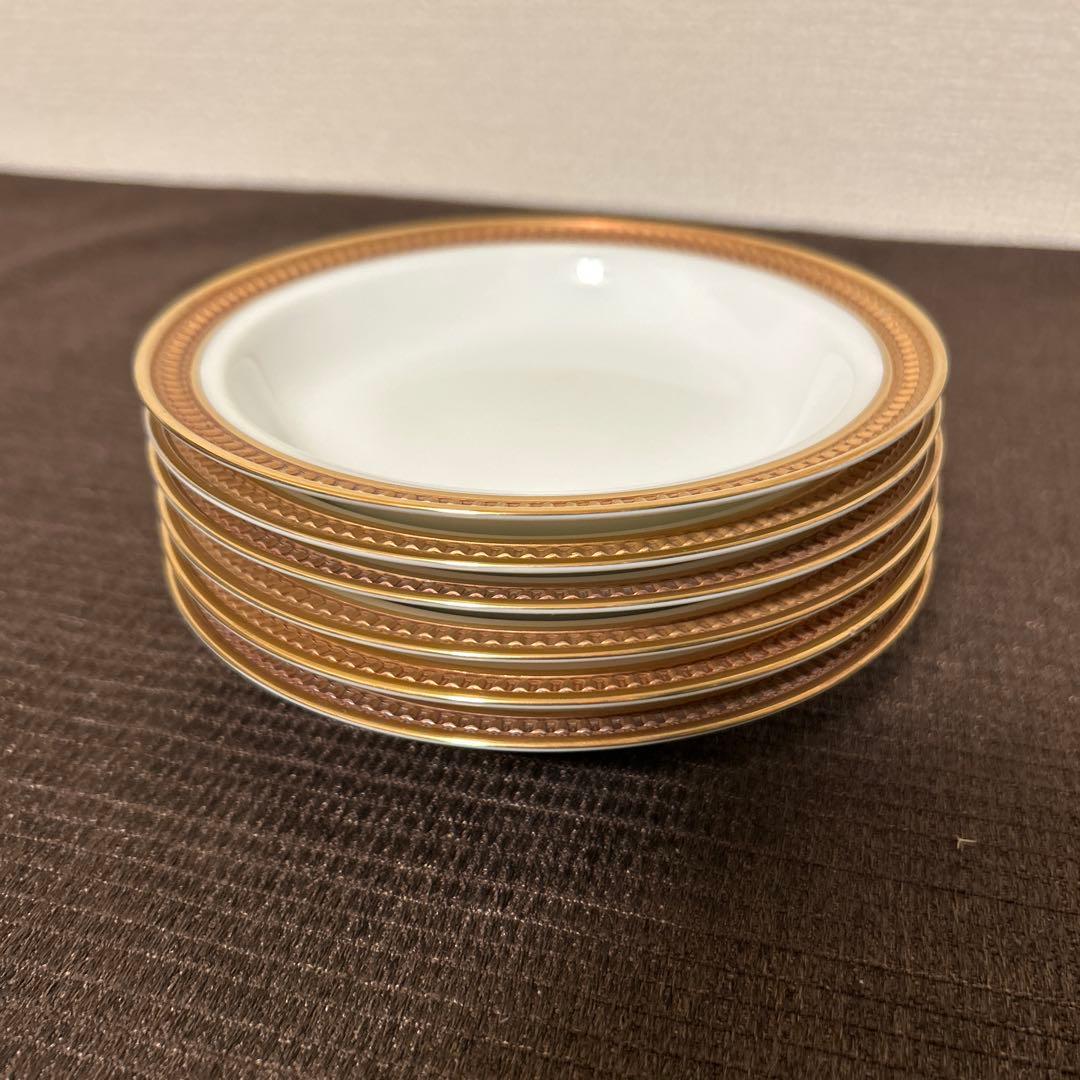 大倉陶園　クラウンエンボス　デザートプレート　フルーツボウル　金彩金蝕