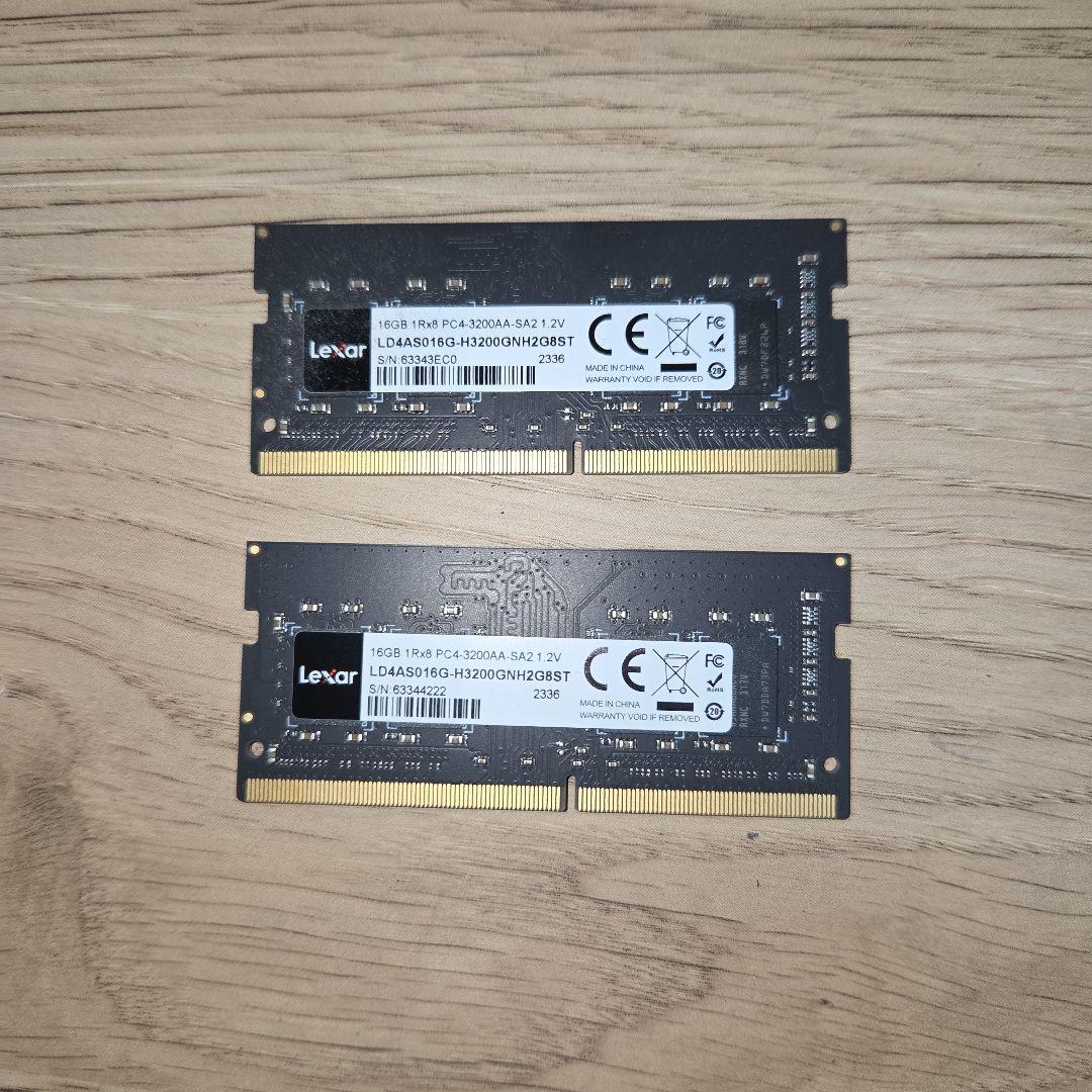 N*a様 DDR4 32GBメモリー (16GB×2) ノート用 SODIMM