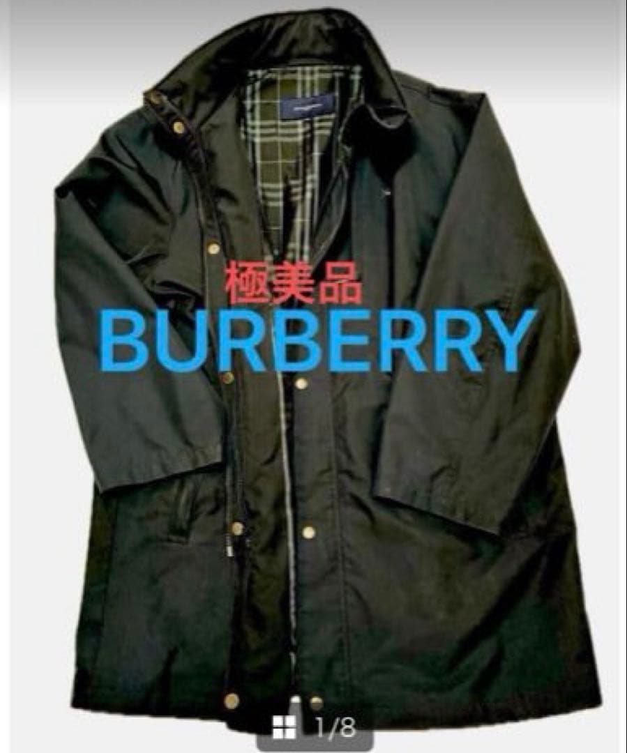 BURBERRY バーバリー　コート　ノバチェック　ネイビー　フード付き　極美品