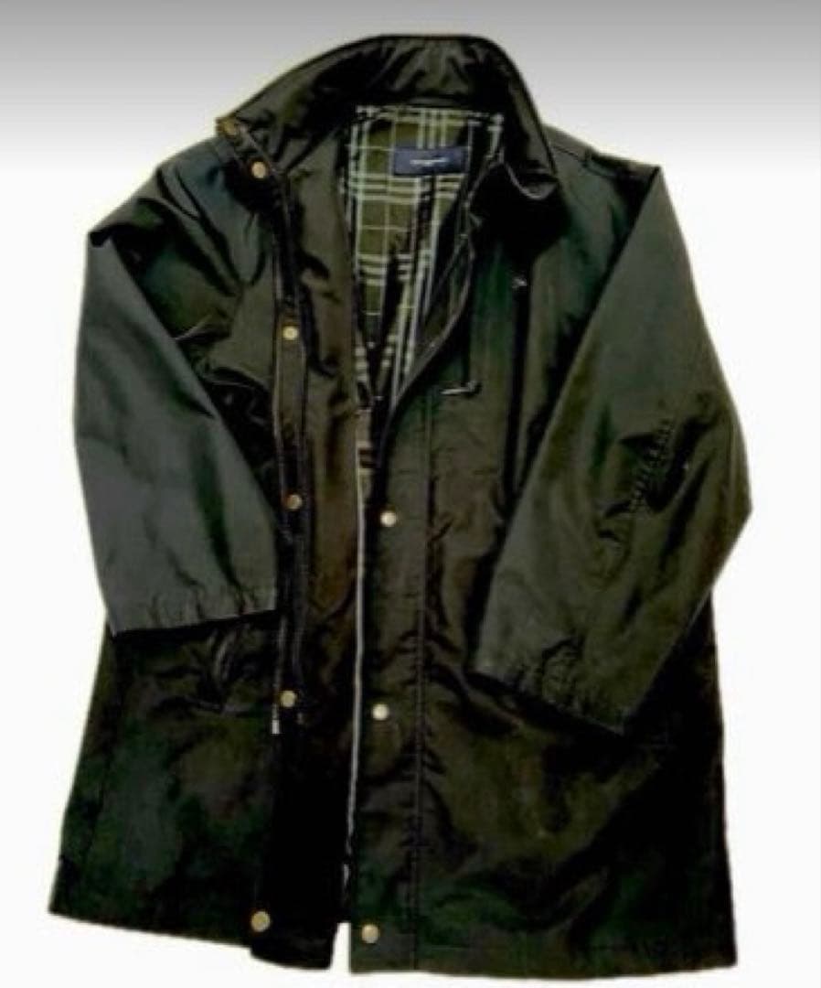 BURBERRY バーバリー　コート　ノバチェック　ネイビー　フード付き　極美品