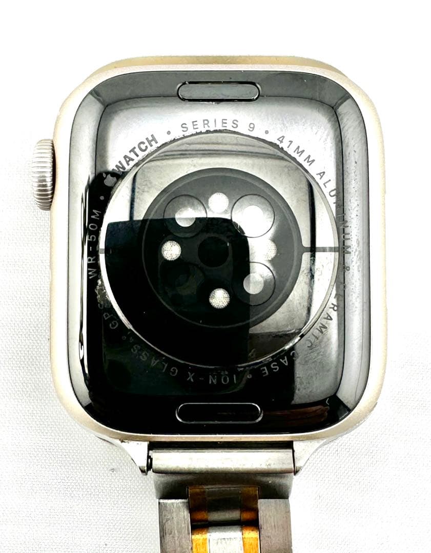 AppleWatch9 GPS 41mmスターライトアルミニウム スポーツバンド