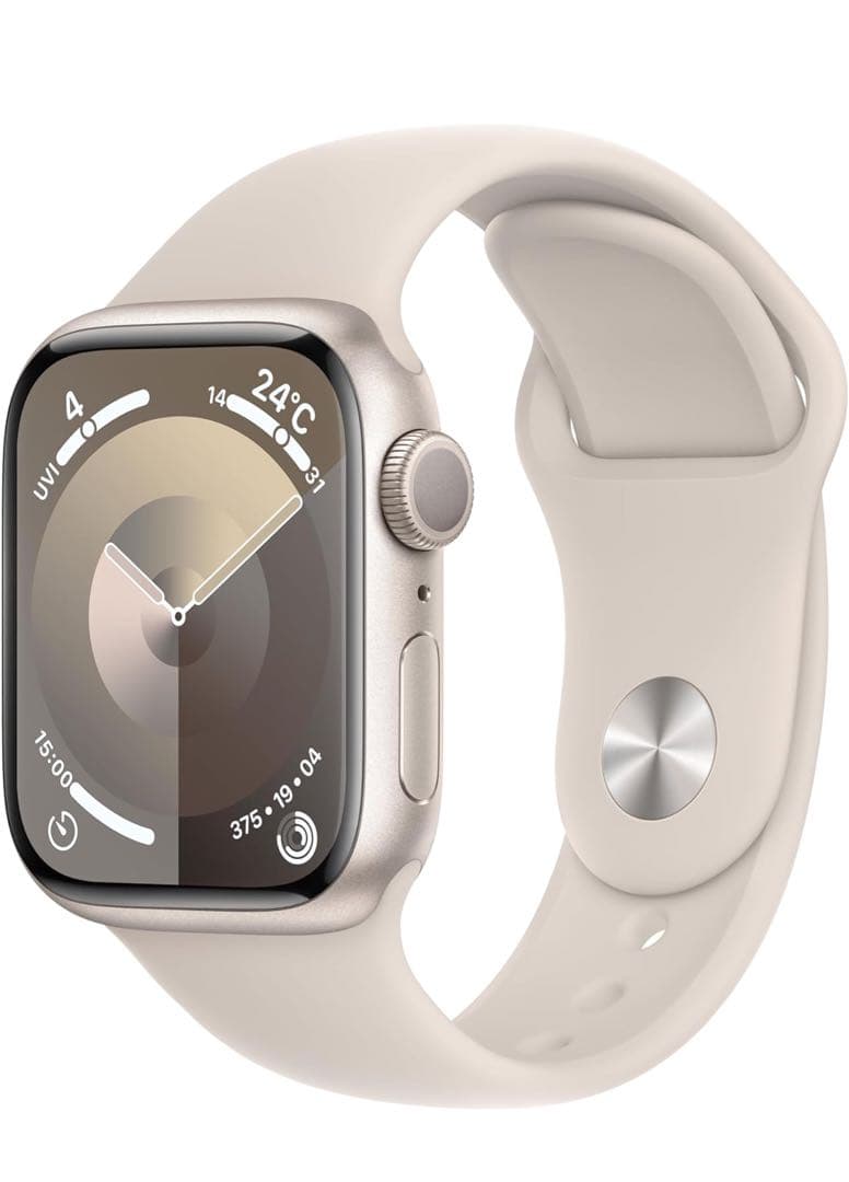 AppleWatch9 GPS 41mmスターライトアルミニウム スポーツバンド