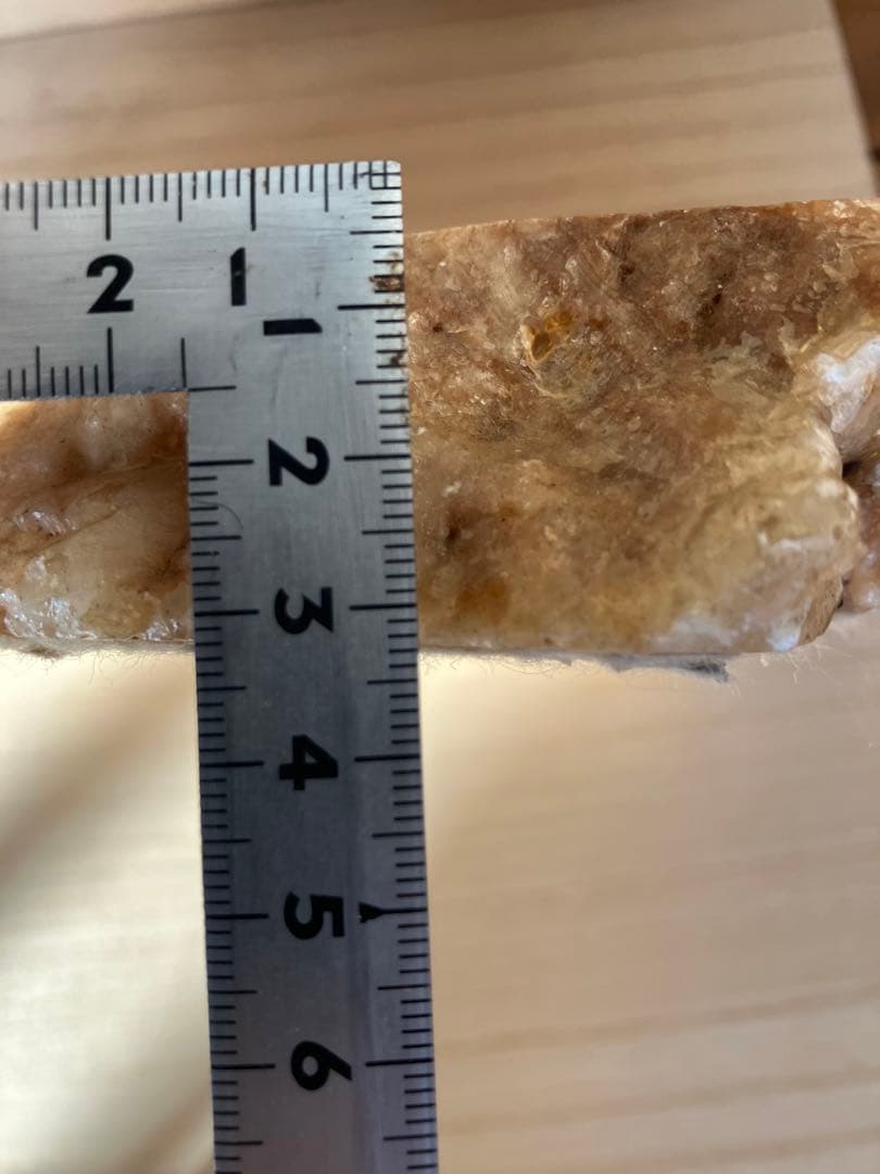 鍾乳石製 花瓶 クリーム色と茶色のストライプ