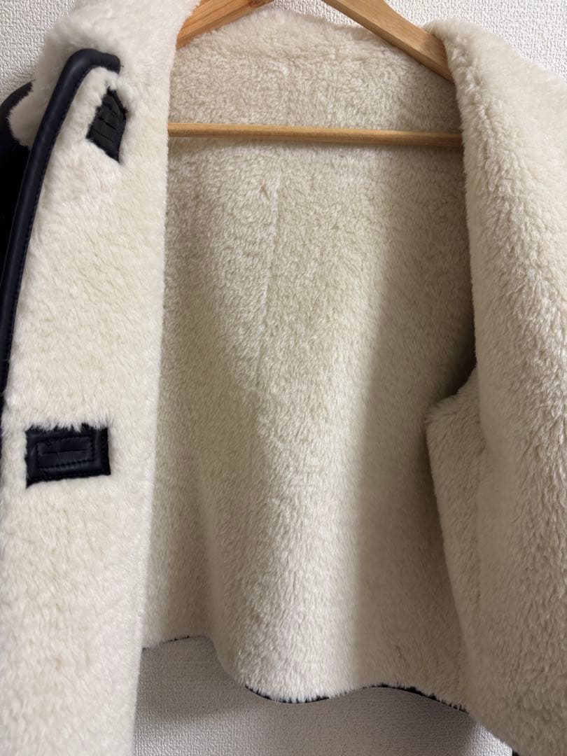 ジャケット・アウター CLANE VEGAN LEATHER BOA SHORT JAKET