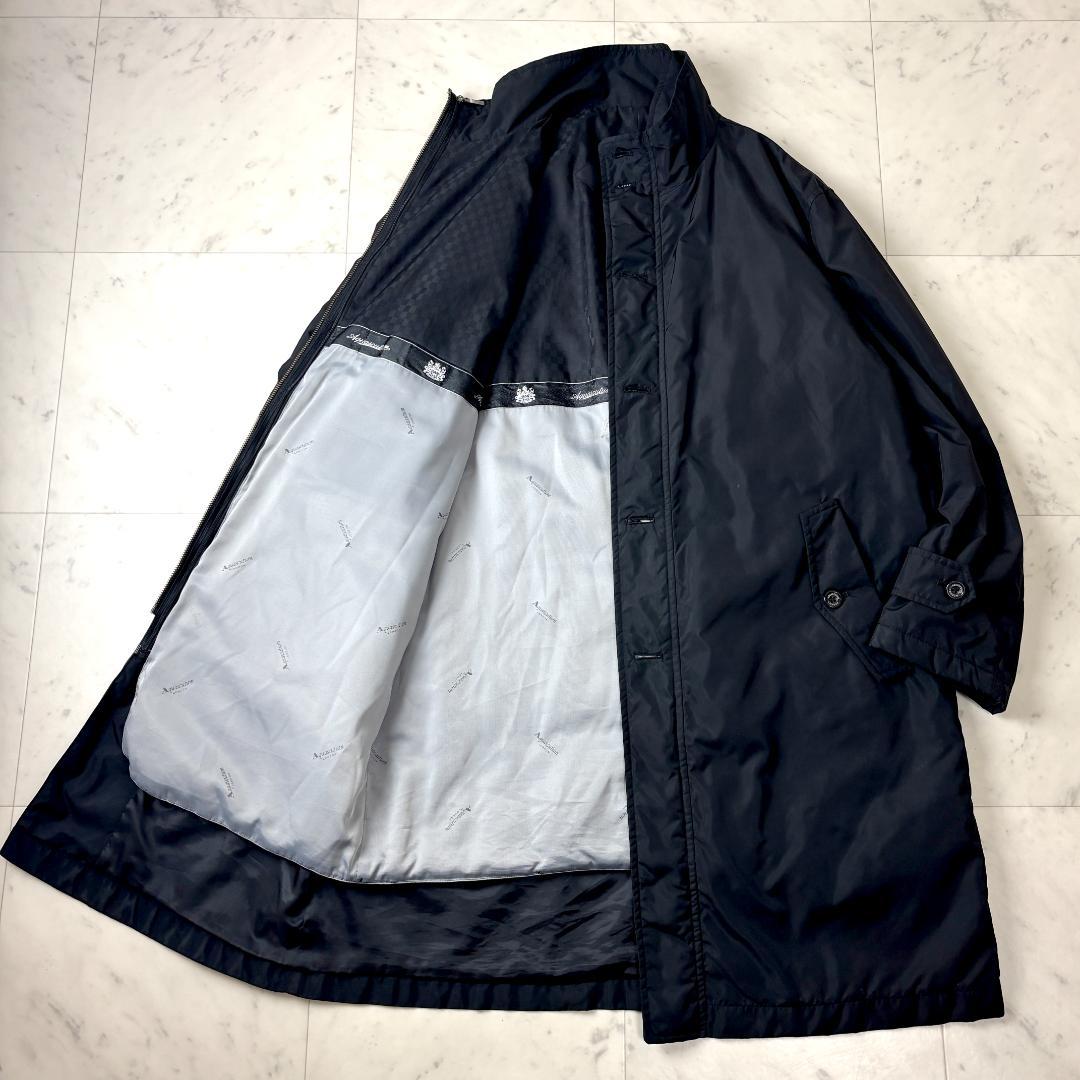 Aquascutum ダウンライナー付き M ロングコート 黒 ステンカラー