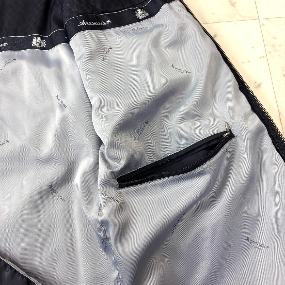 Aquascutum ダウンライナー付き M ロングコート 黒 ステンカラー