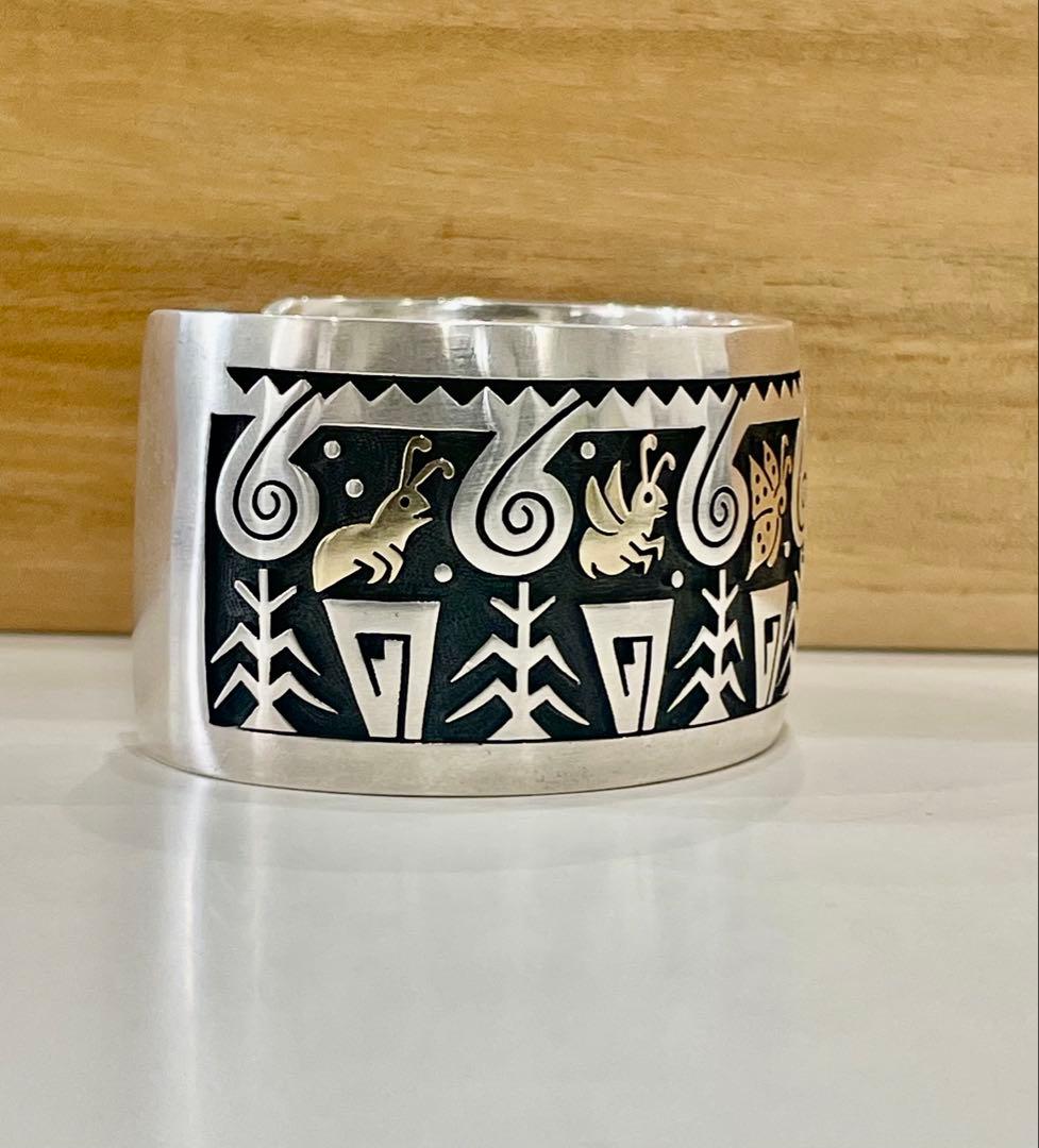 ホピ族Gary & Elsie Yoyokie インディアンバングル14K