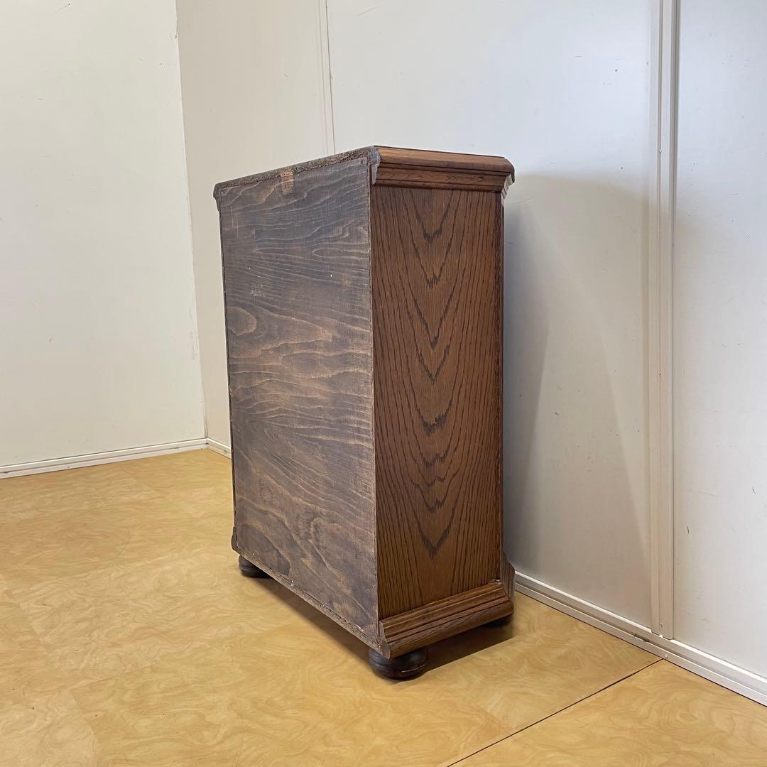 オーク材 6角キャビネット コンソール チェスト 電話台 棚 アンティーク