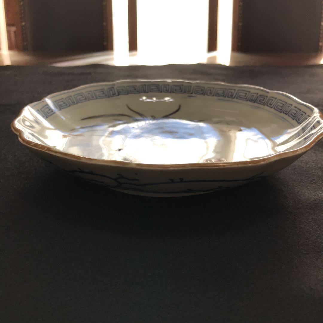 古伊万里 色絵岩蘭文七寸皿 5枚