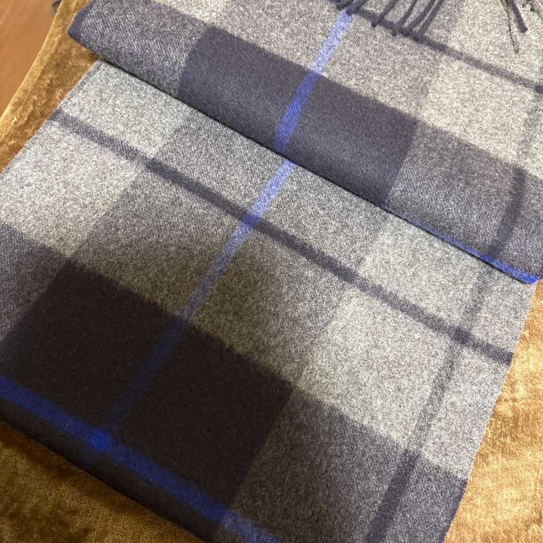 別注　Johnstons of Elgin カシミヤ ストール チェック柄
