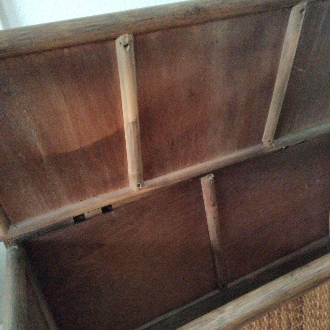 ラタン　籐　チェストチェア収納ボックス　ブラウン