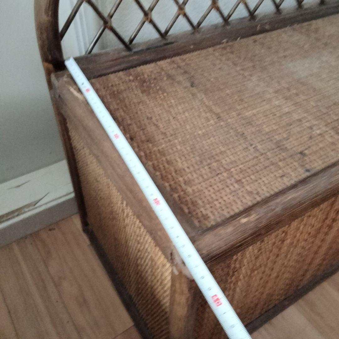 ラタン　籐　チェストチェア収納ボックス　ブラウン