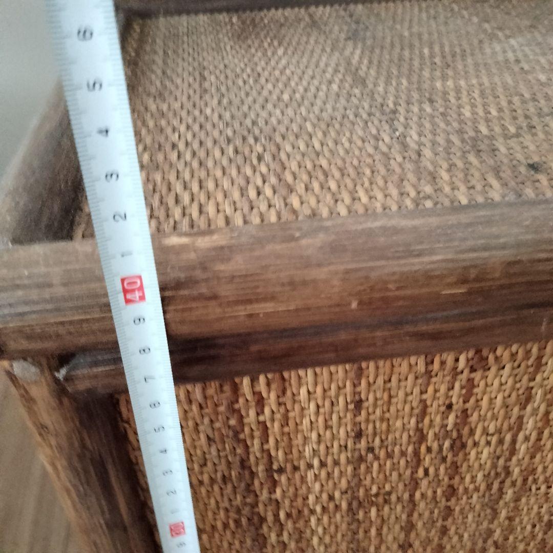 ラタン　籐　チェストチェア収納ボックス　ブラウン