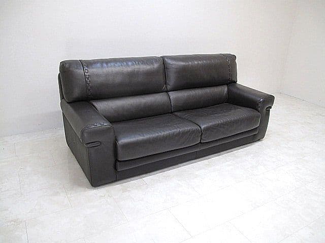 フォルメンティ 総革3人掛けソファ 　総本革ソファ/本革トリプルソファ