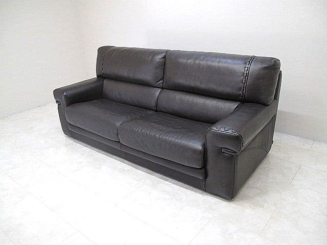 フォルメンティ 総革3人掛けソファ 　総本革ソファ/本革トリプルソファ