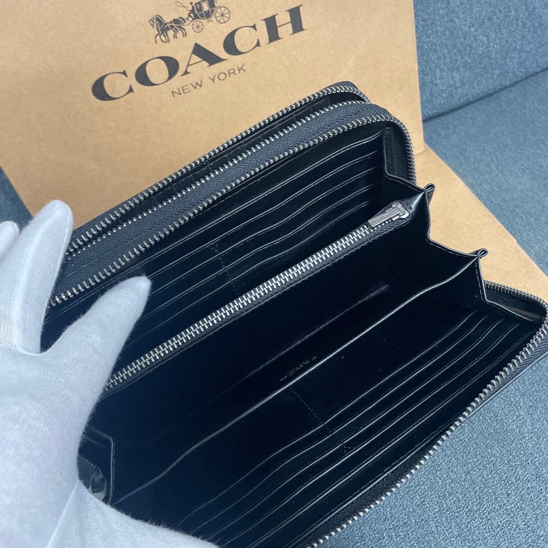 COACH ブラック 長財布　コーチ　アウトレット　贈り物