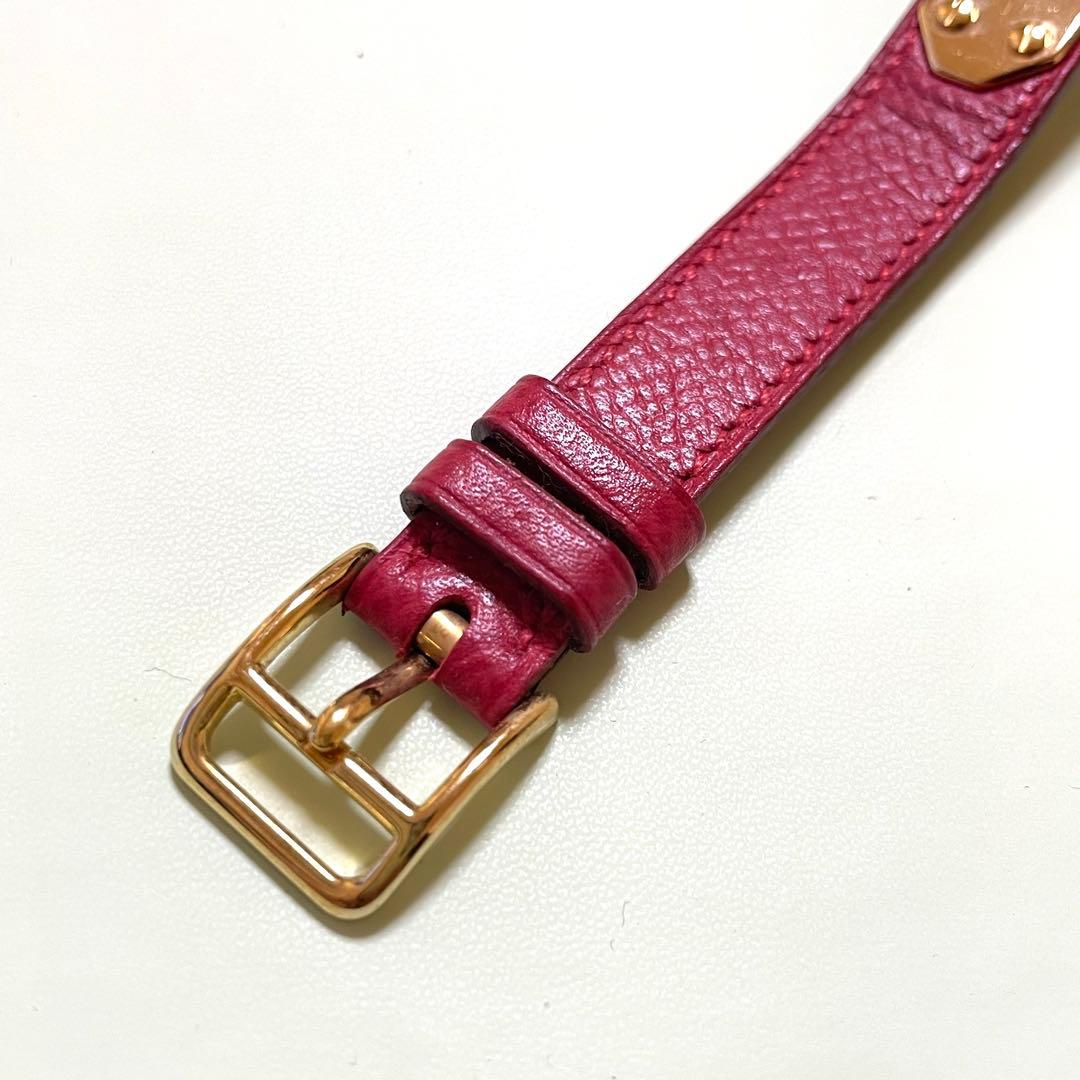 HERMES エルメス ケリーウォッチ ゴールド文字盤 レッド 赤 腕時計