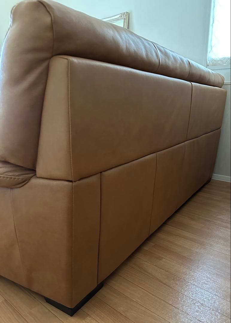 美品【Natuzzi/ナツッジ】レザーソファー　本革　ニトリ
