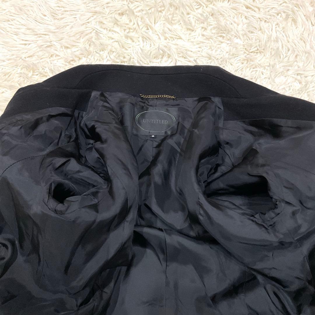 極美品　UNTITLED アンタイトル コート　ロング　ベルト付　ウール　黒　L